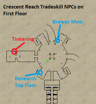 Crescent Reach First Floor Tradeskill NPCs